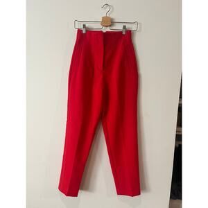 Zara - High Waisted Pants - Red - XS